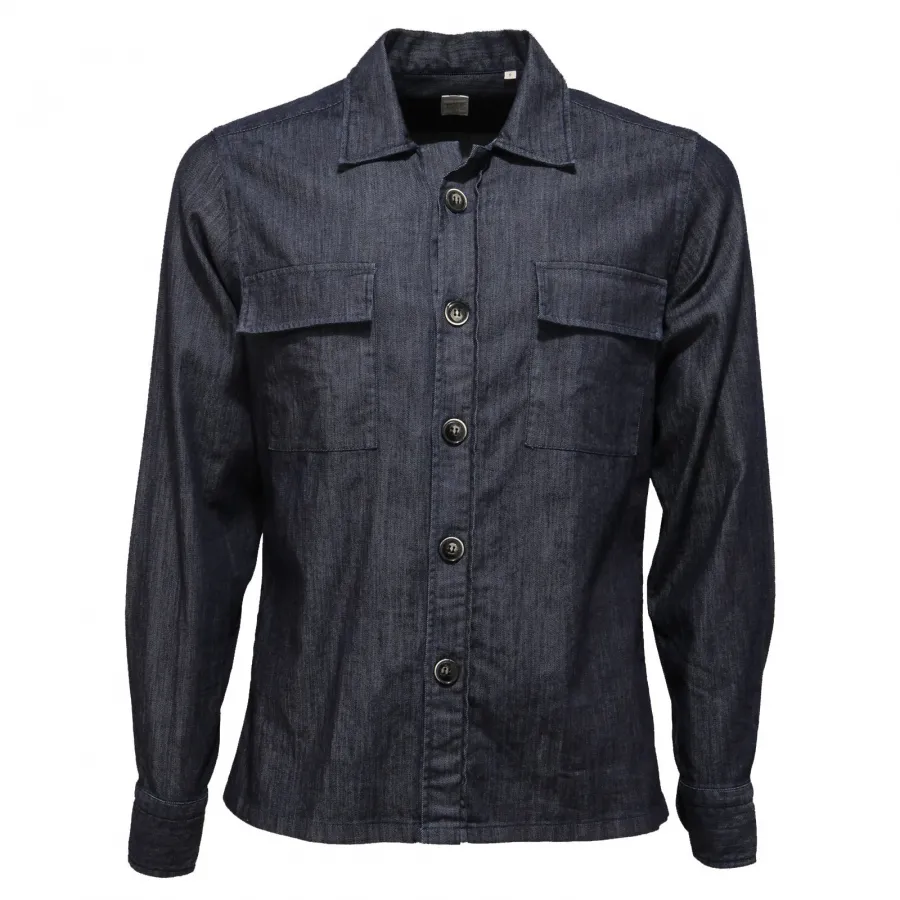 1656AC camicia uomo GMF 965 blue denim cotton shirt men