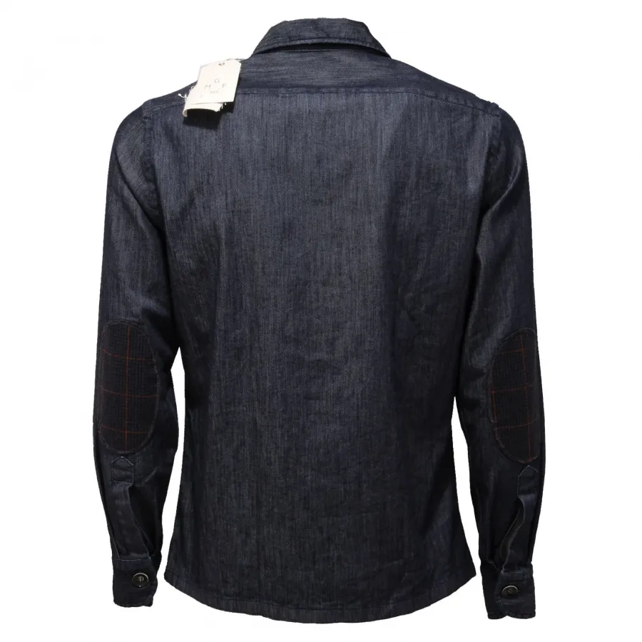 1656AC camicia uomo GMF 965 blue denim cotton shirt men