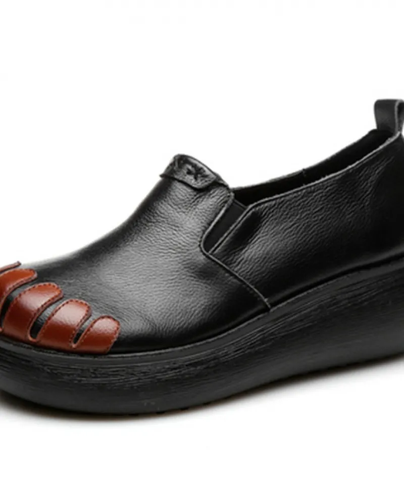 2022 Autunno Genuino Scarpe di Cuoio Della Donna di Modo Casual Scarpe Da Ginnastica Piatte Comfort Femminile Eleganti Zeppe Pom