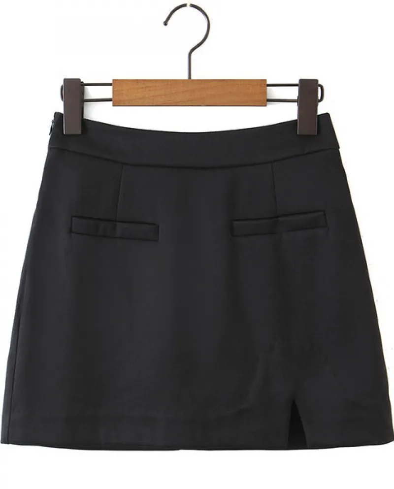 2022 Estate  Gonna A Vita Alta Con Spacco Con Pantaloncini Intimo Pacchetto Fianchi Mini Short Skater Nero