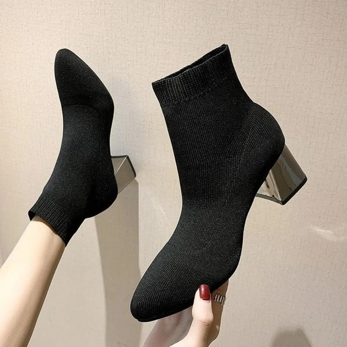 2022 primavera nuove donne stivali moda stivali moderni donna tessuto elasticizzato calzini traspiranti scarpe scarpe Casual da