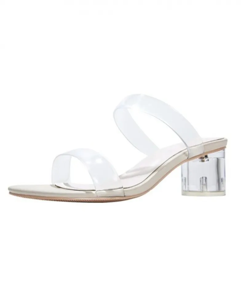 2022 Sandali Con Tacco Medio Trasparenti Delle Donne Nuova Estate Tacco Basso Spesso Slip On Pantofole Da Donna Scarpe Con Tacch