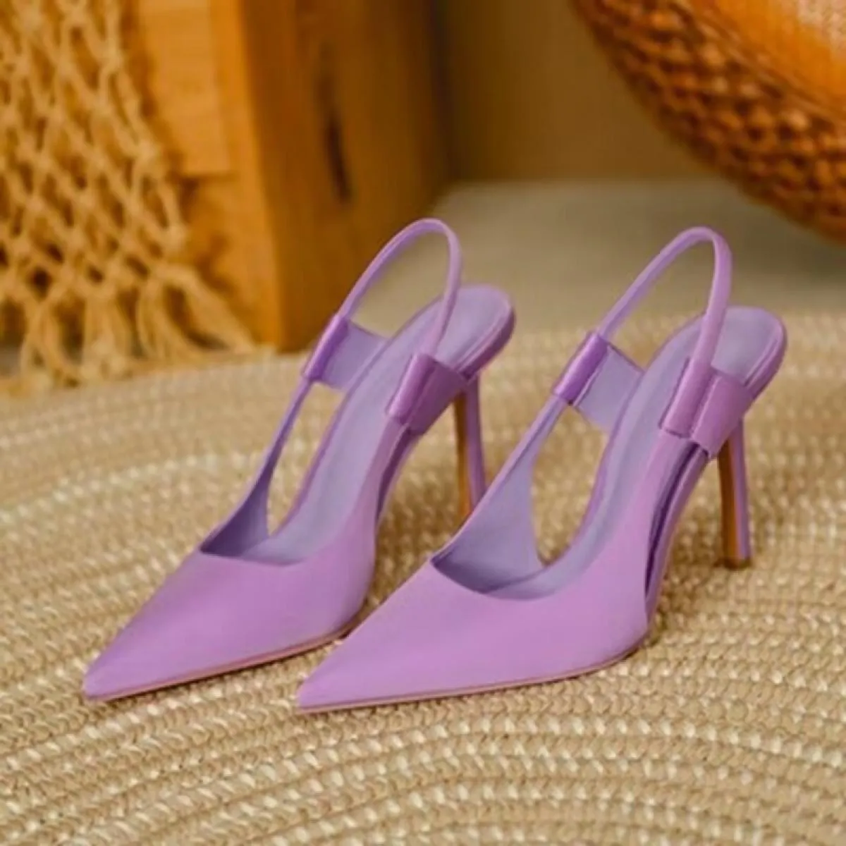 2023 Primavera Nuove Donne di Marca Sandali Slingback Punta a Punta Slip On Sottile Tacco Alto Signore Eleganti Pompa I Scarpe D