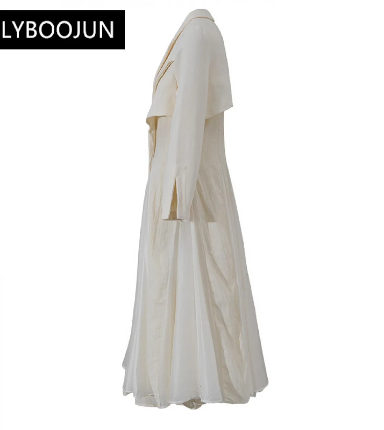2023 Runway Luxury Spring Trench Coat Taglio vita Solido Jacquard Lino Cotone Big Swing Monopetto Giacche Donna Coagulo