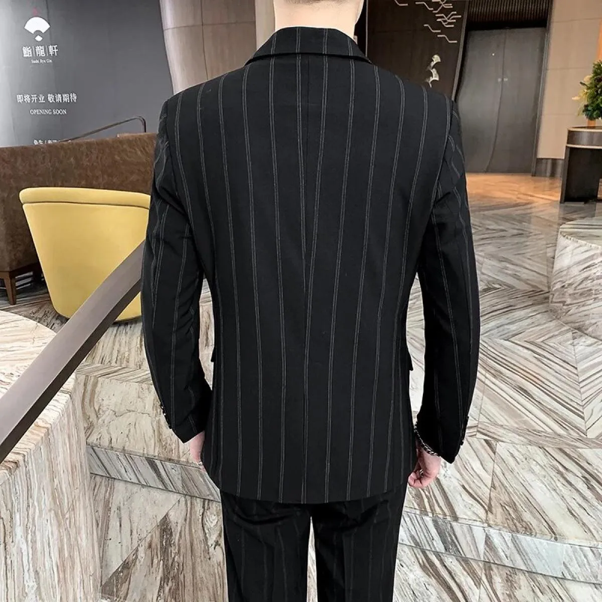 2023 uomo casual bottoni in metallo tinta unita business abito da sposa 3 pezzi set completo blazer giacca cappotto + pantaloni
