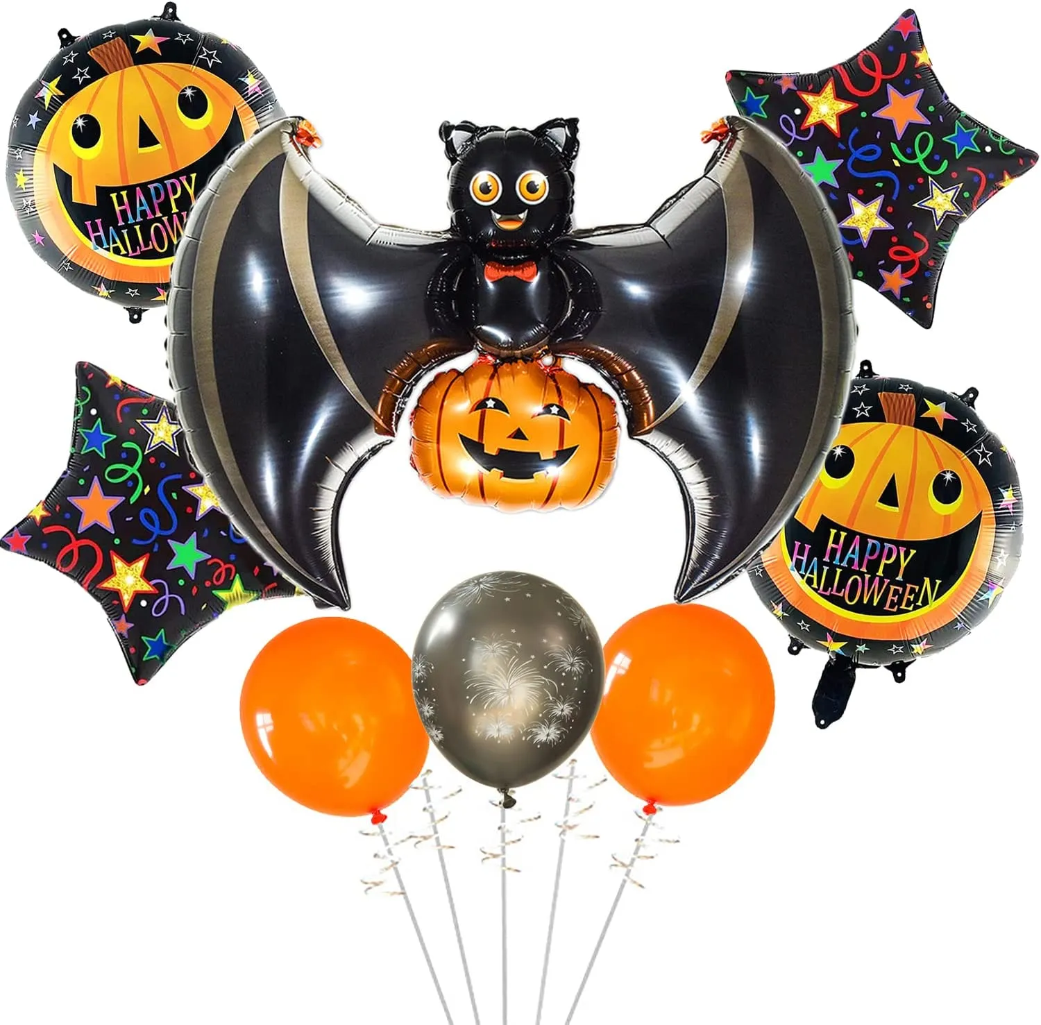 24pcs Halloween palloncini decorazioni set, 12 pollici nero arancione bianco palloncini Happy Halloween fantasma palloncini in l