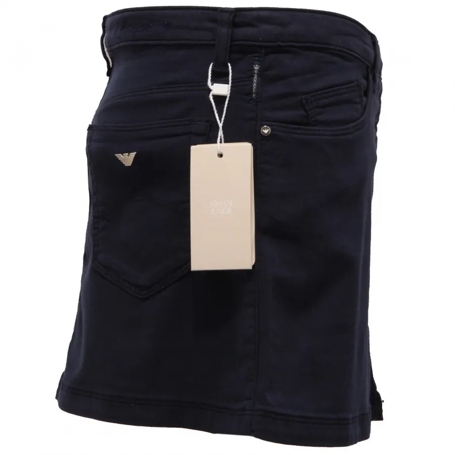 3948X gonna bimba MACCHIATA ARMANI JUNIOR STAIN MINI skirt denim blue