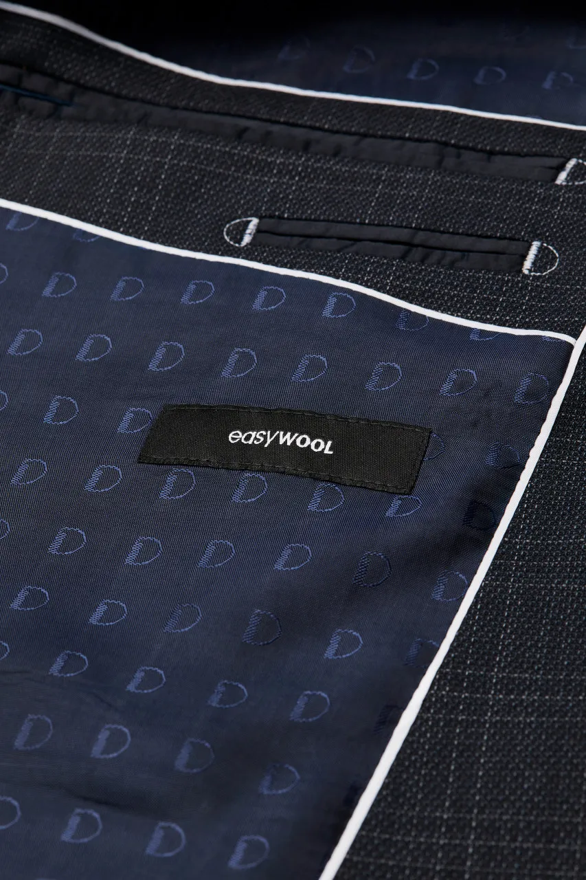 Abito blu a quadri digel drop quattro corto lana stretch comfort