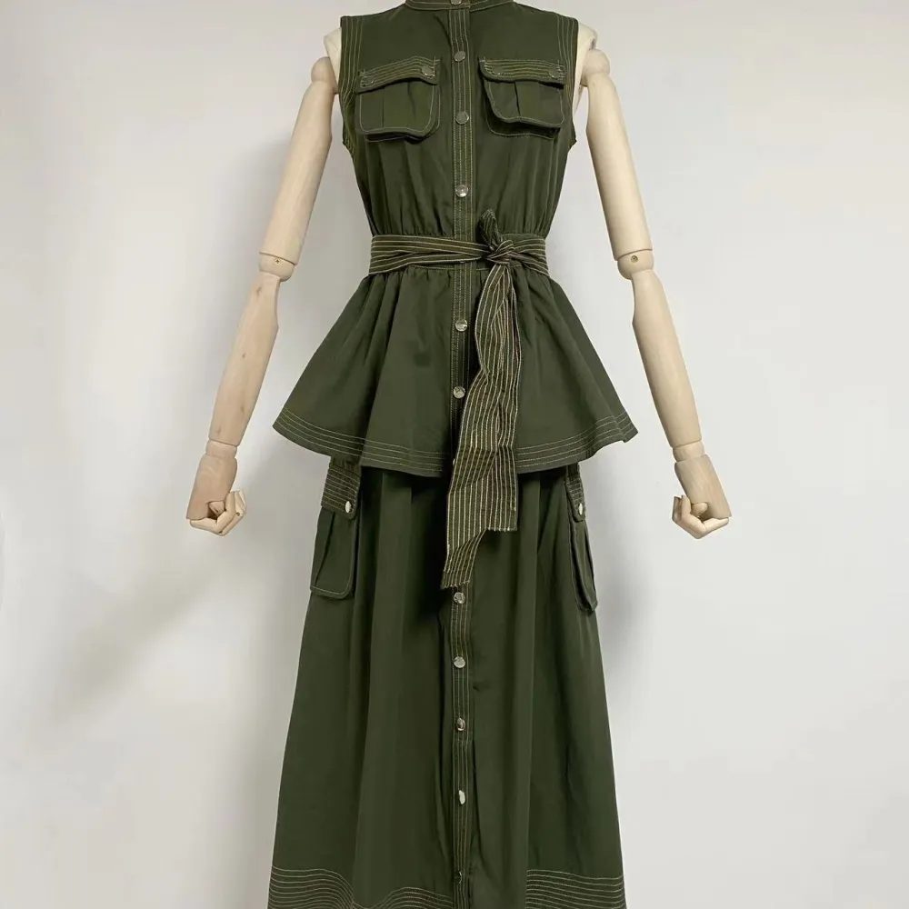Abito stile abbigliamento da lavoro retrò francese per pausa tè per donna, design estivo, gonna di media lunghezza casual dimagr
