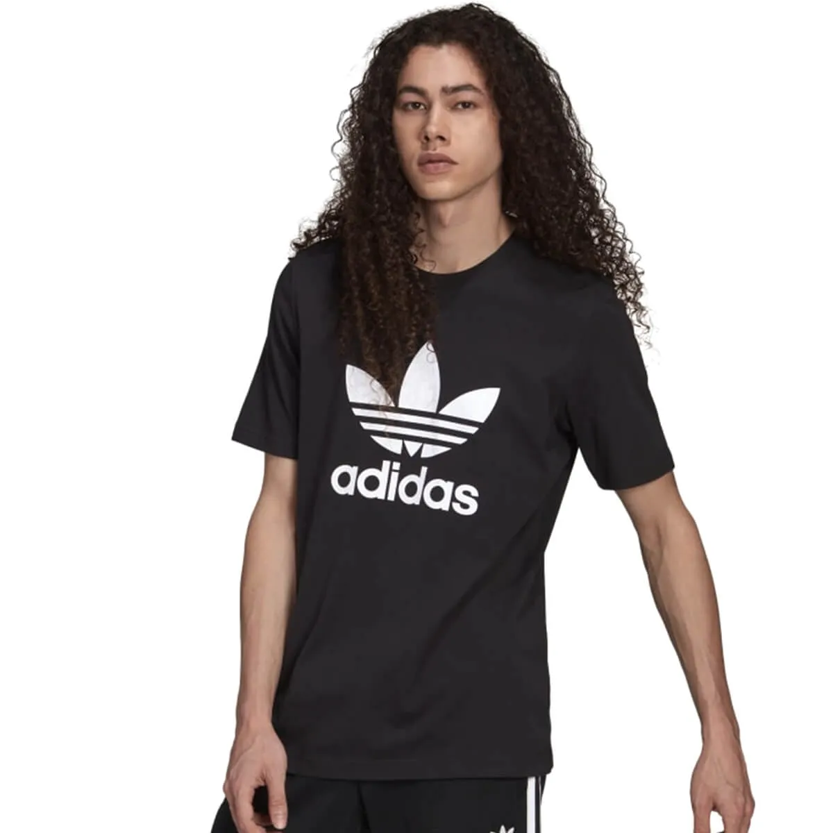 Adidas t-shirt trefoil uomo nero