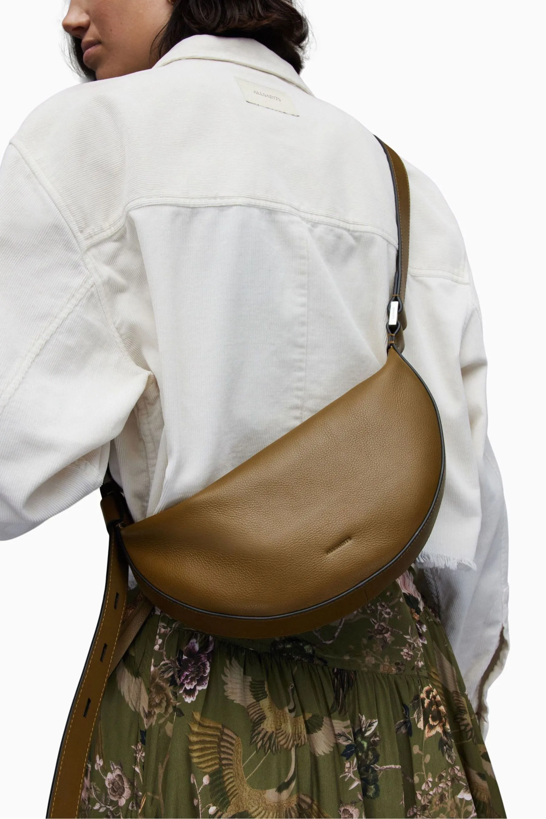 AllSaints - Borsa a tracolla a mezzaluna    
