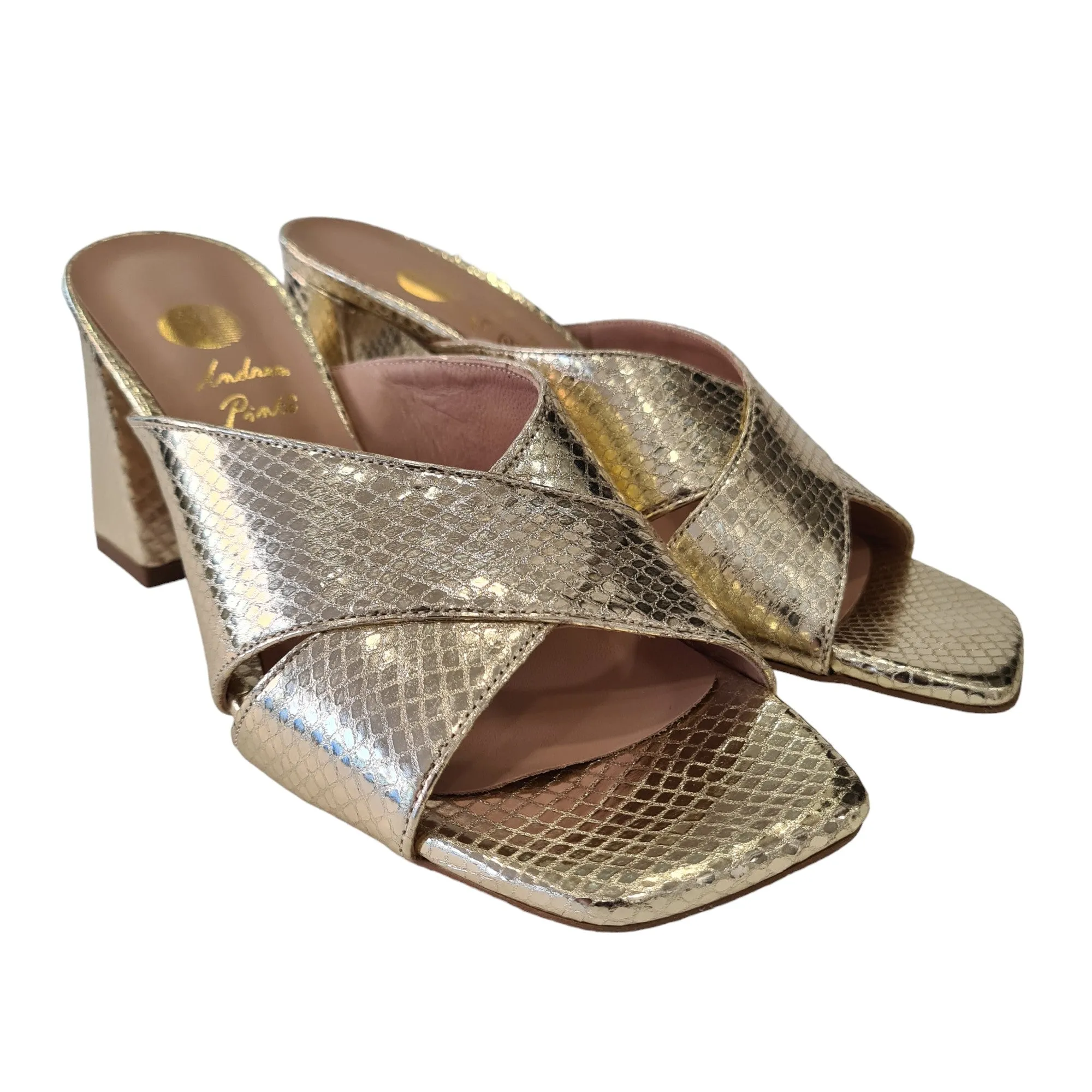 Andrea Pinto Sandalo Sabot Donna Platino Rif.958