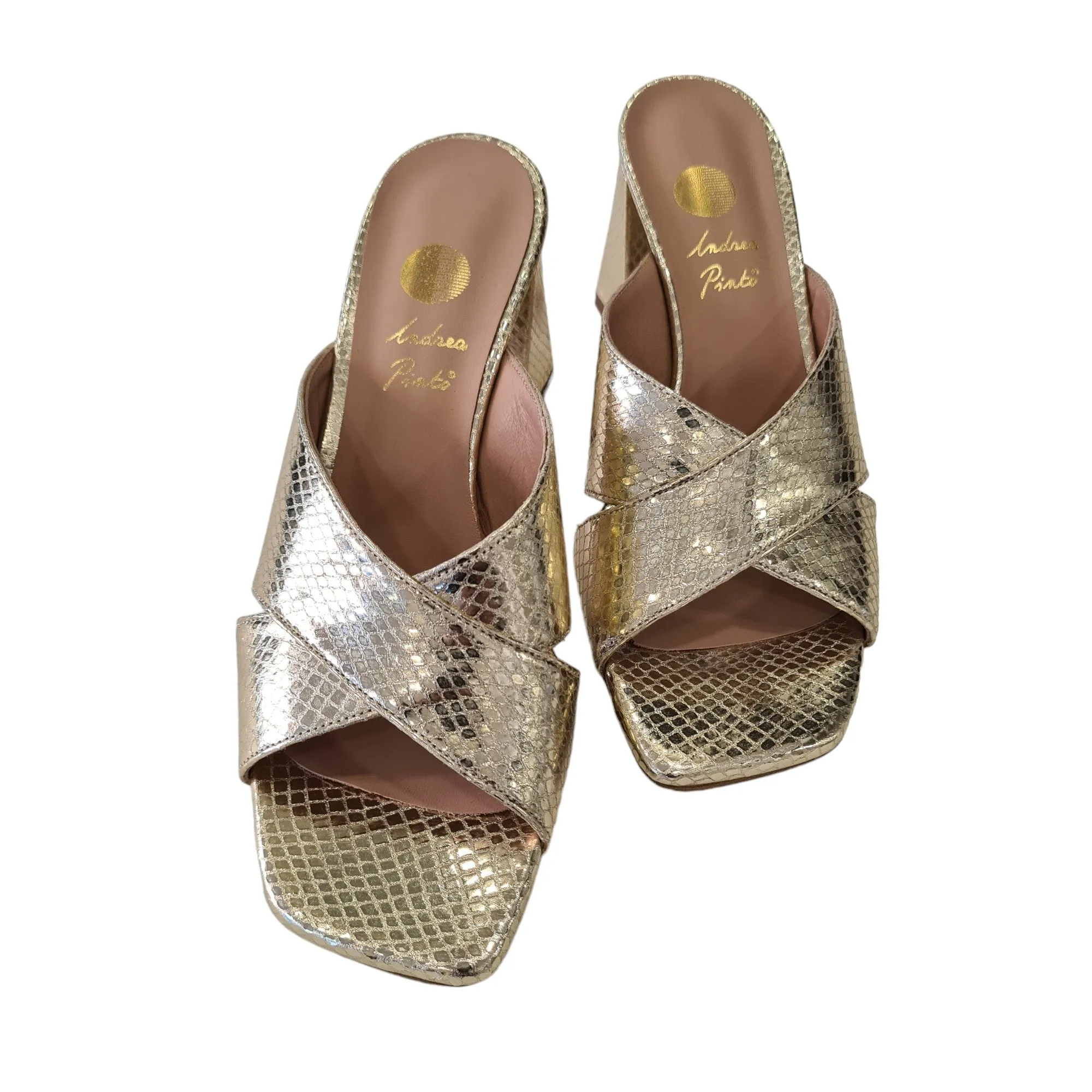 Andrea Pinto Sandalo Sabot Donna Platino Rif.958