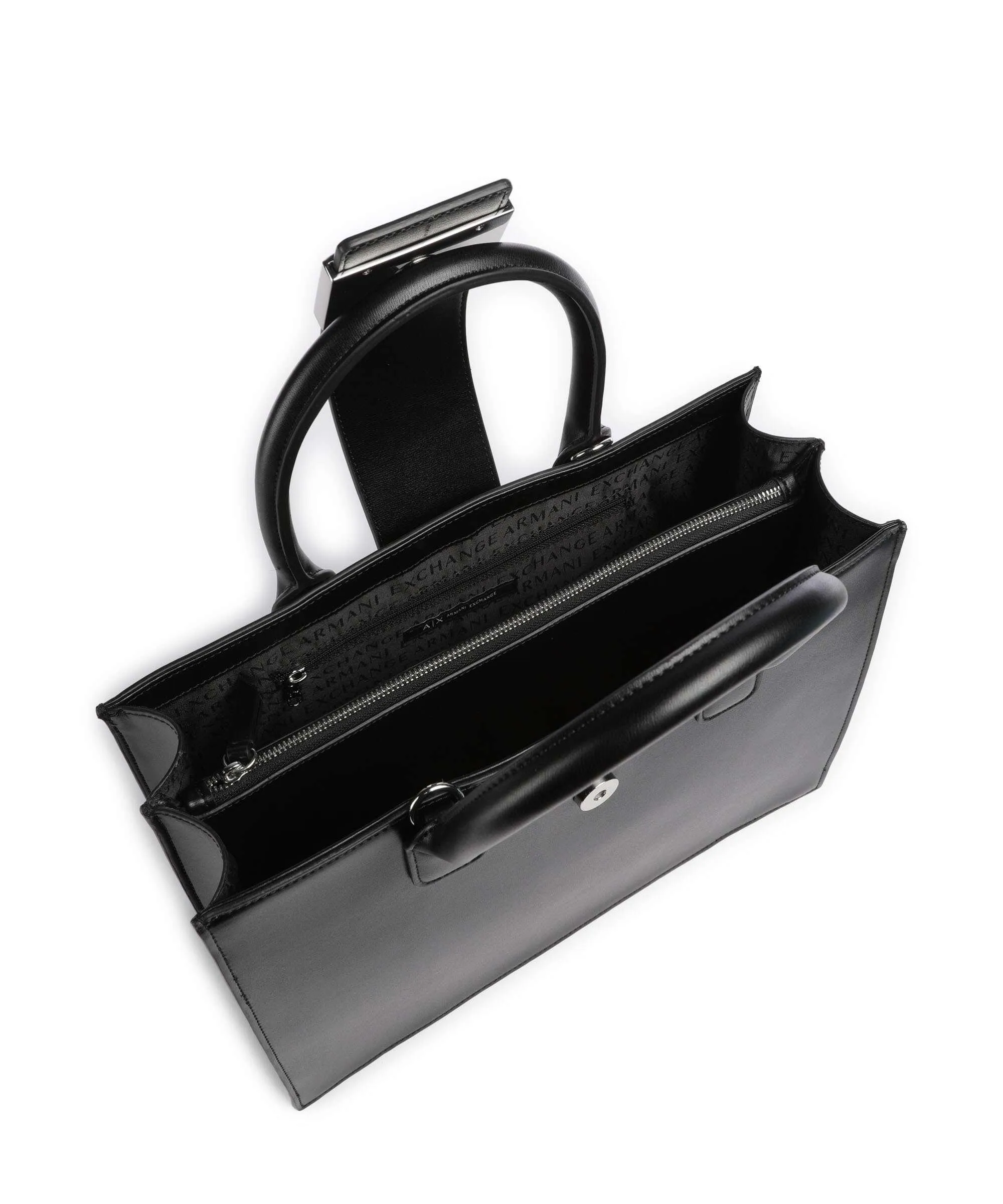 Armani Exchange Jodie M Borsa a mano pelle sintetica nero  