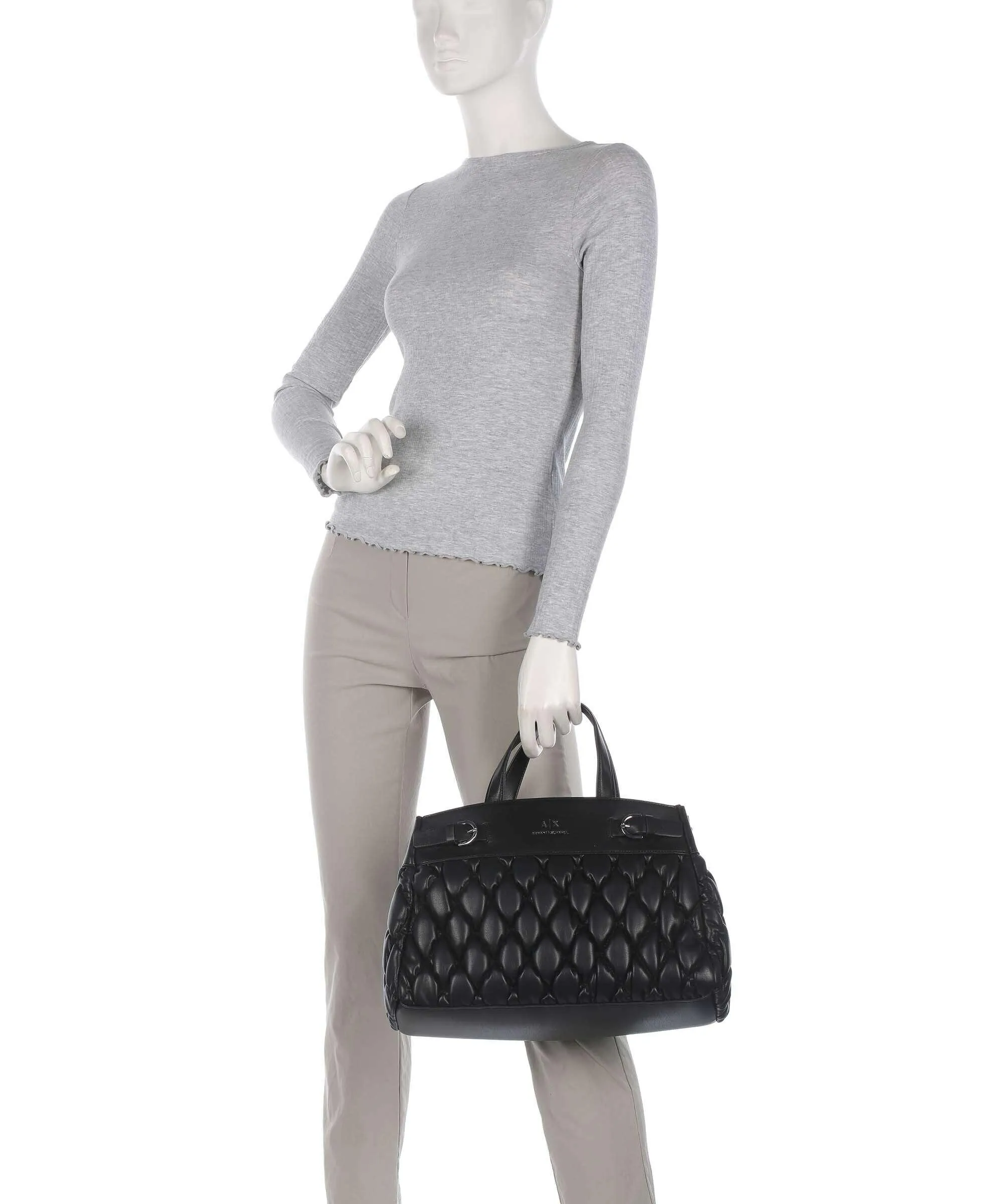  Armani Exchange Milano 91 L Borsa a mano pelle sintetica nero  
