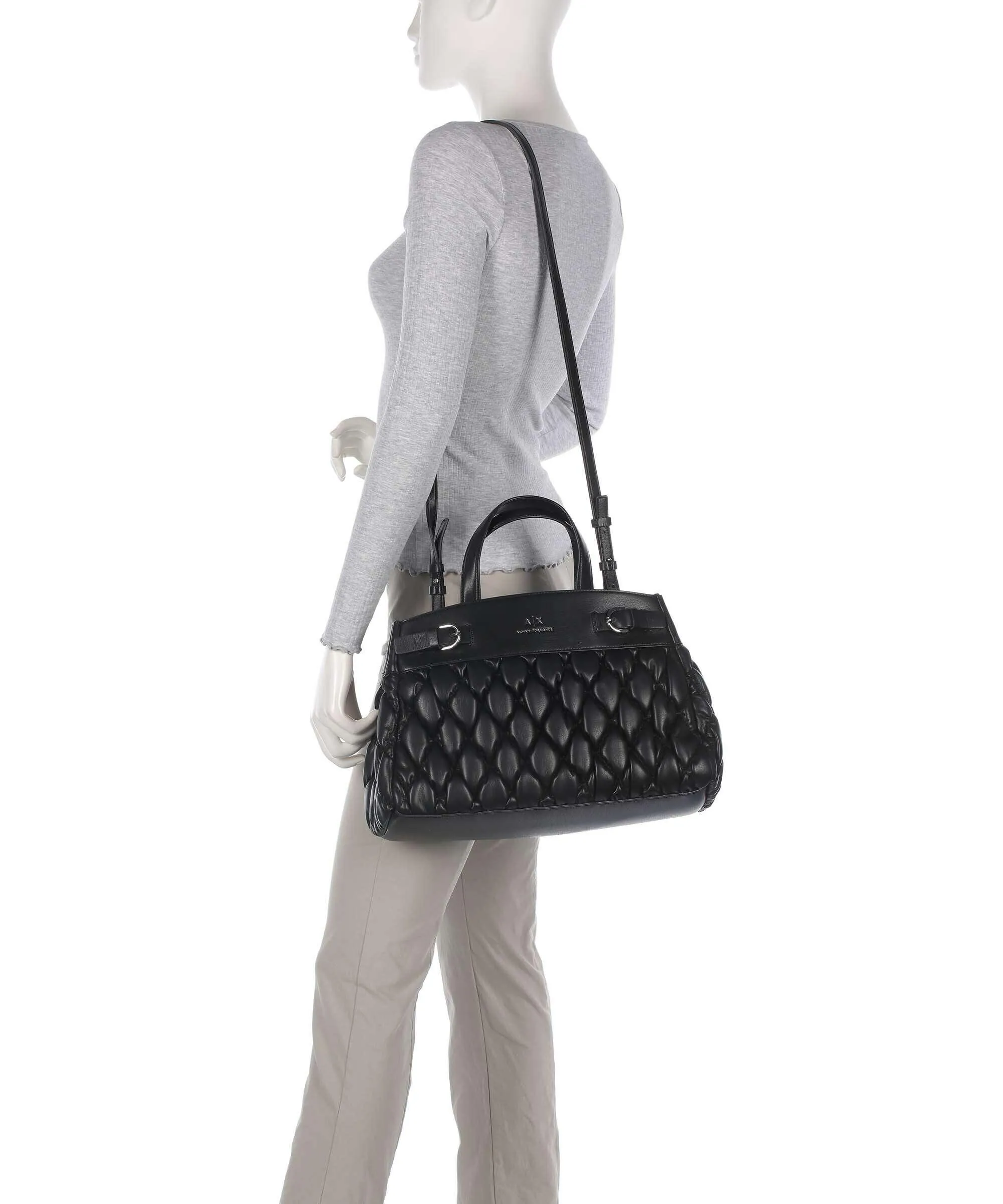  Armani Exchange Milano 91 L Borsa a mano pelle sintetica nero  