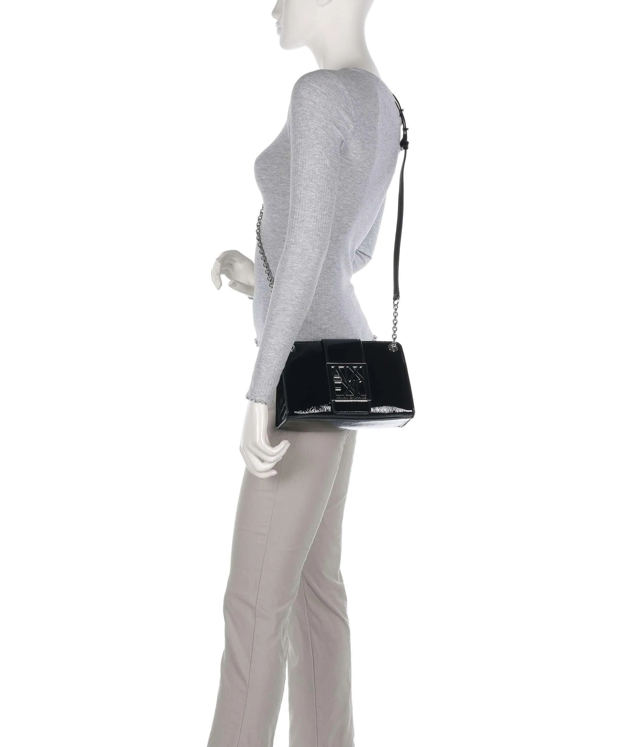  Armani Exchange Susie S Borsa a tracolla pelle sintetica nero  