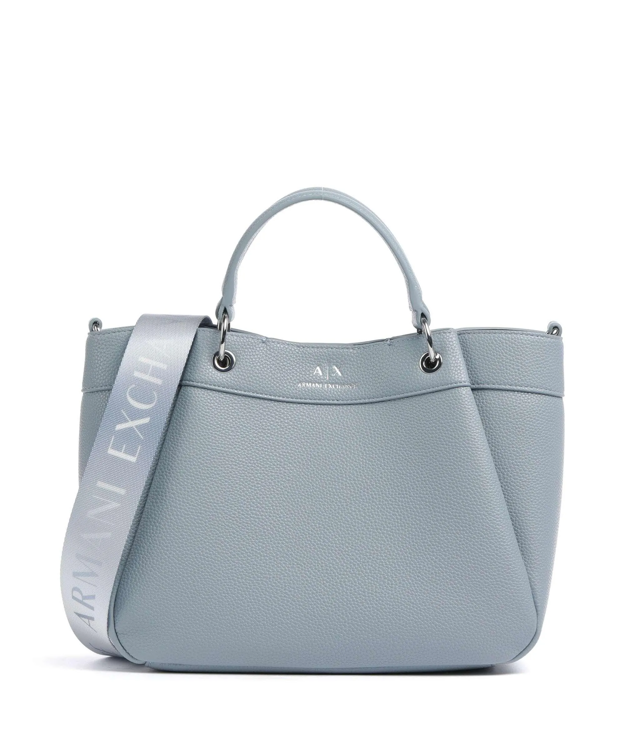  Armani Exchange Wave M Borsa a mano pelle sintetica blu-grigio  