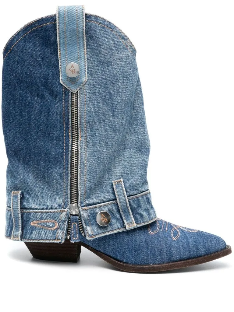 ash Stivali design stile western con zip