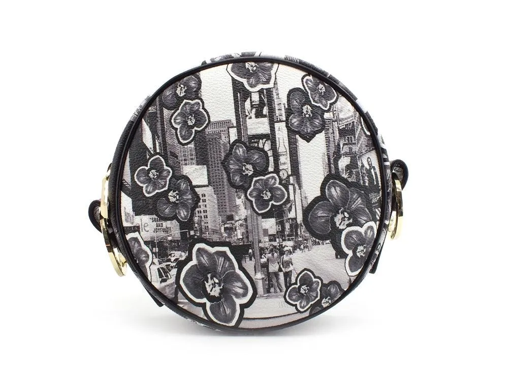 BAGGHY Borsa Tracolla Tonda Stampa Nero Bianco B18IB38UNYKW
