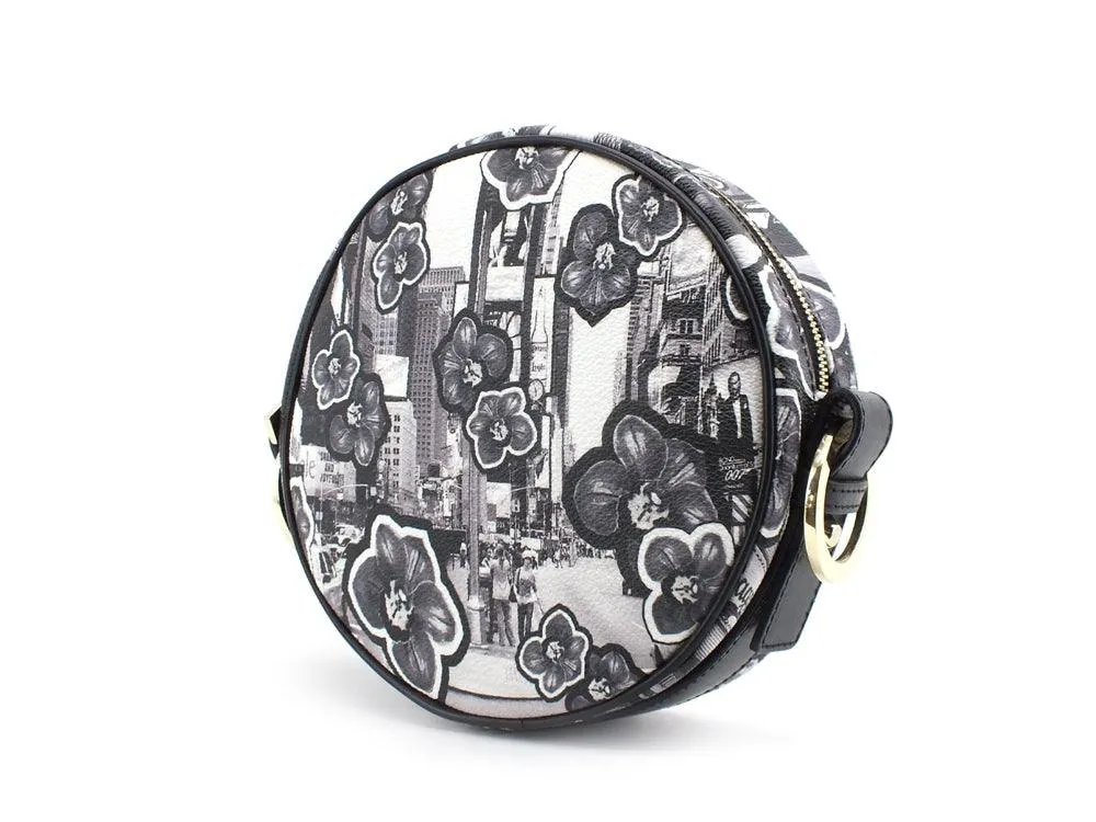 BAGGHY Borsa Tracolla Tonda Stampa Nero Bianco B18IB38UNYKW