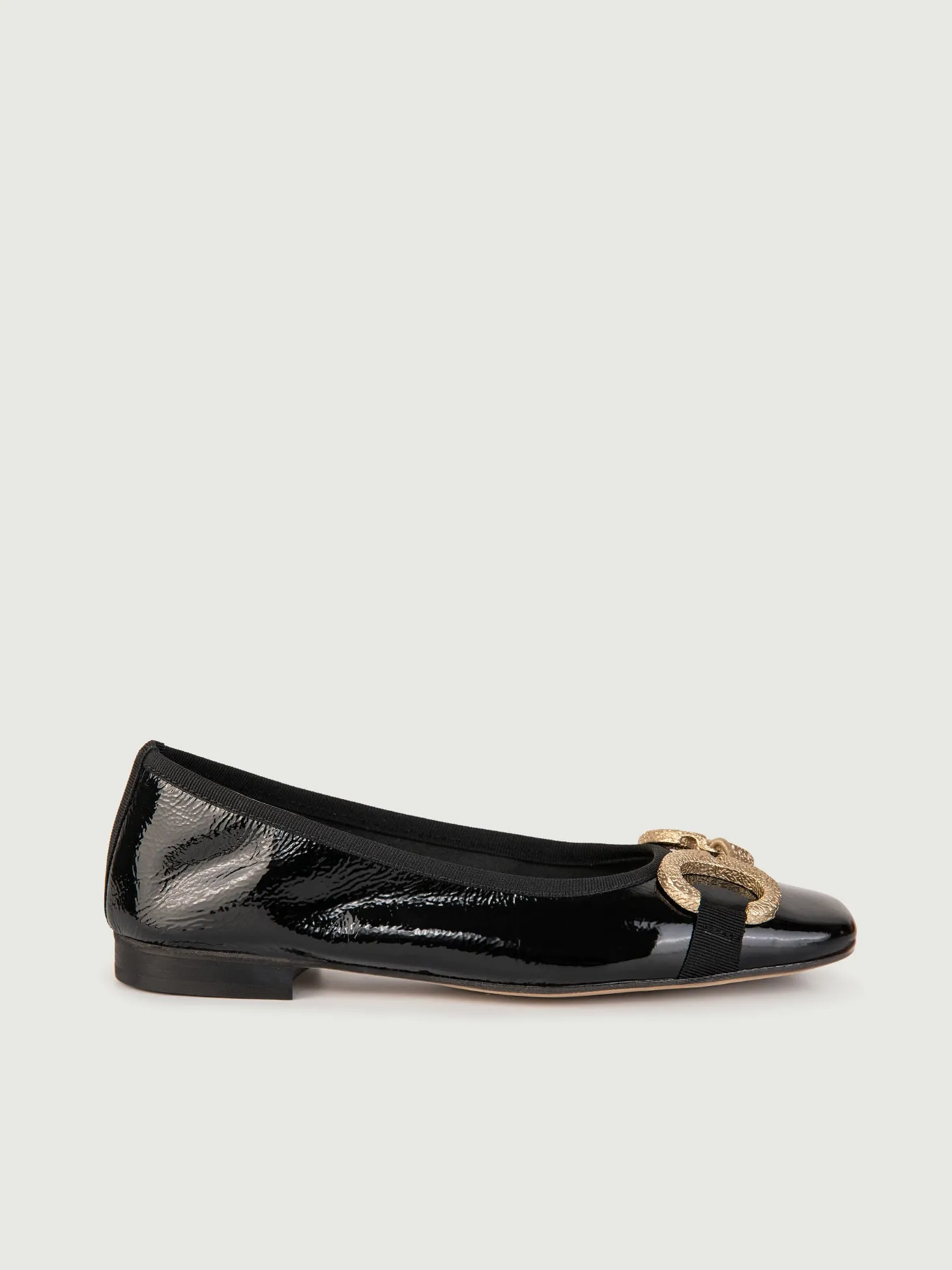 BALLERINE IN NAPLAK NERO CON DETTAGLIO IN METALLO