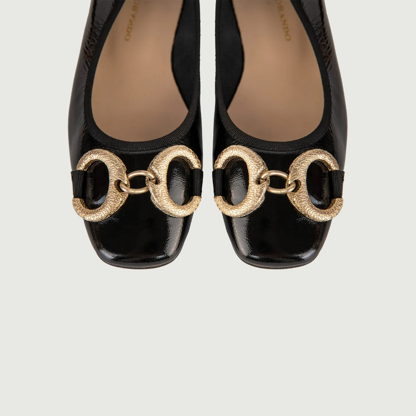 BALLERINE IN NAPLAK NERO CON DETTAGLIO IN METALLO