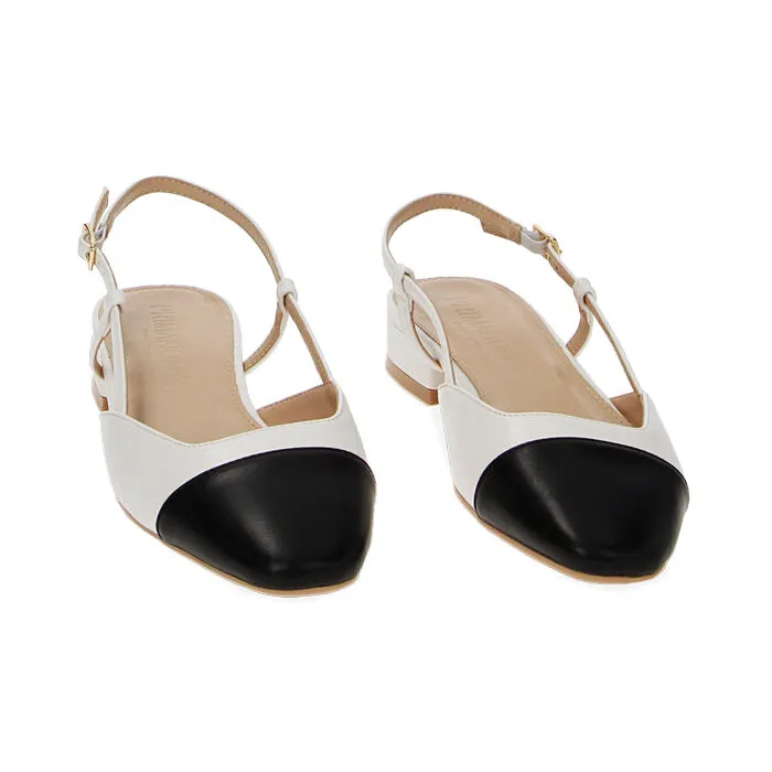 Ballerine Slingback bianco-nere