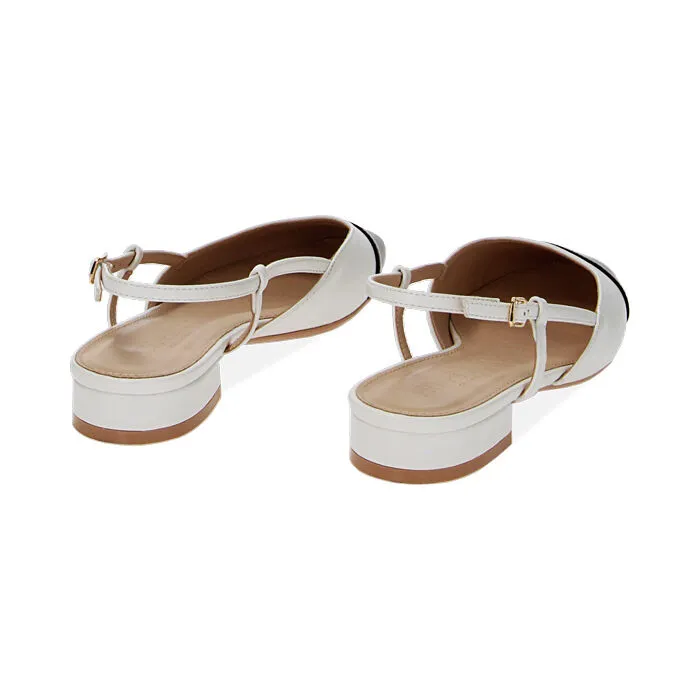 Ballerine Slingback bianco-nere