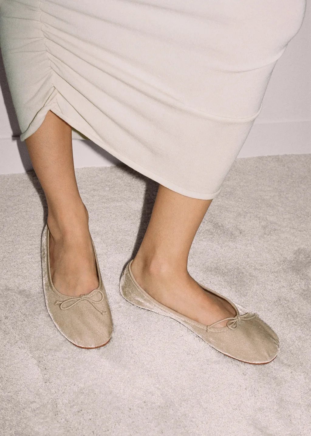 Ballerine velluto fiocco