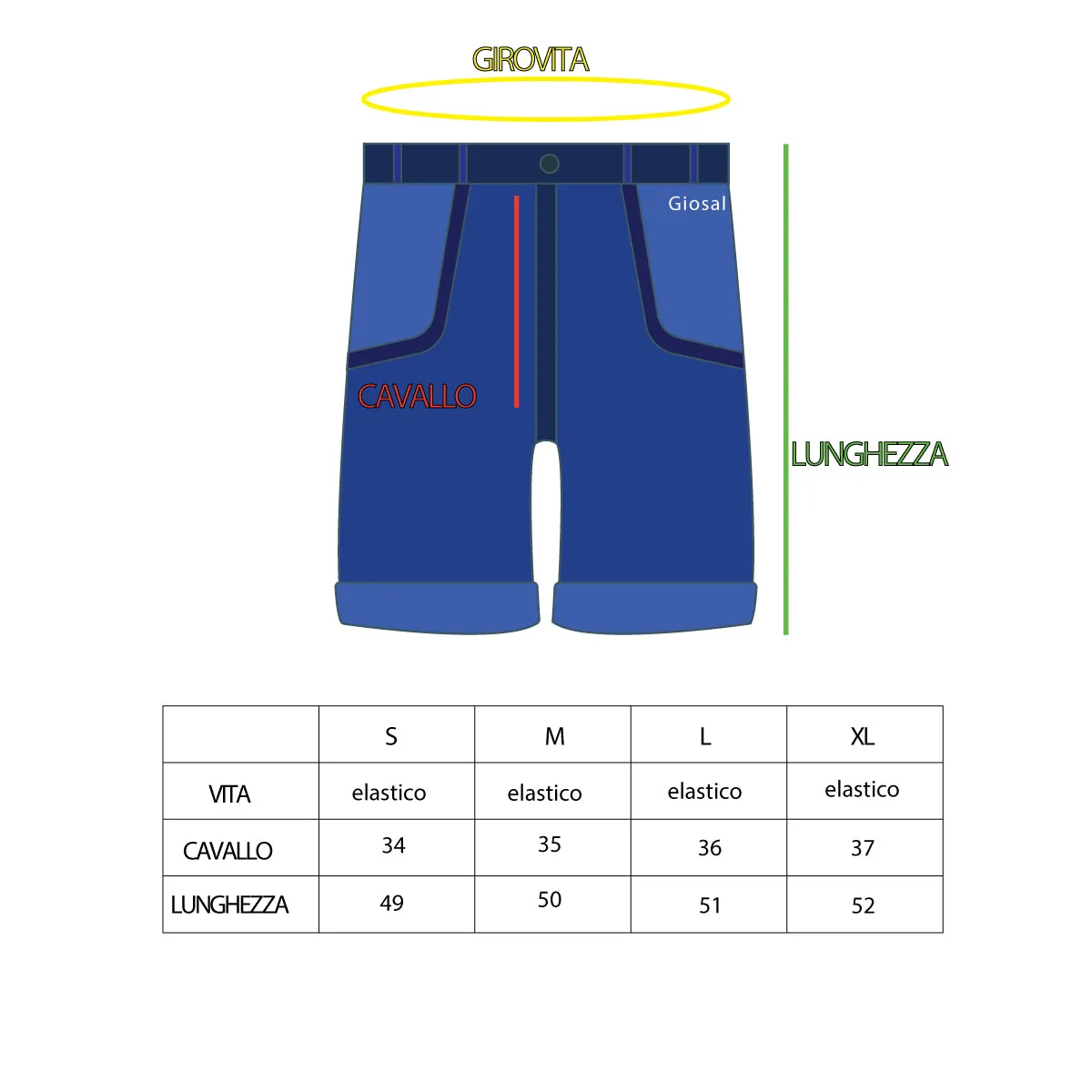 Bermuda Pantaloncino Uomo Corto Over Tinta Unita Arancione GIOSAL-PC1481A