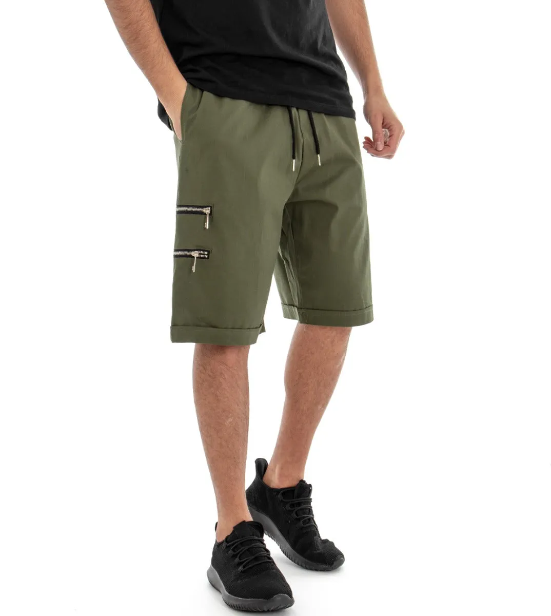 Bermuda Pantaloncino Uomo Corto Verde Elastico GIOSAL-PC1355A
