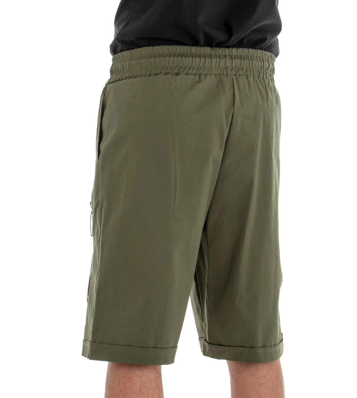 Bermuda Pantaloncino Uomo Corto Verde Elastico GIOSAL-PC1355A