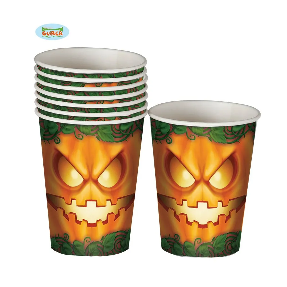 Bicchieri con stampe di Zucche per Decorazione Tavola Halloween