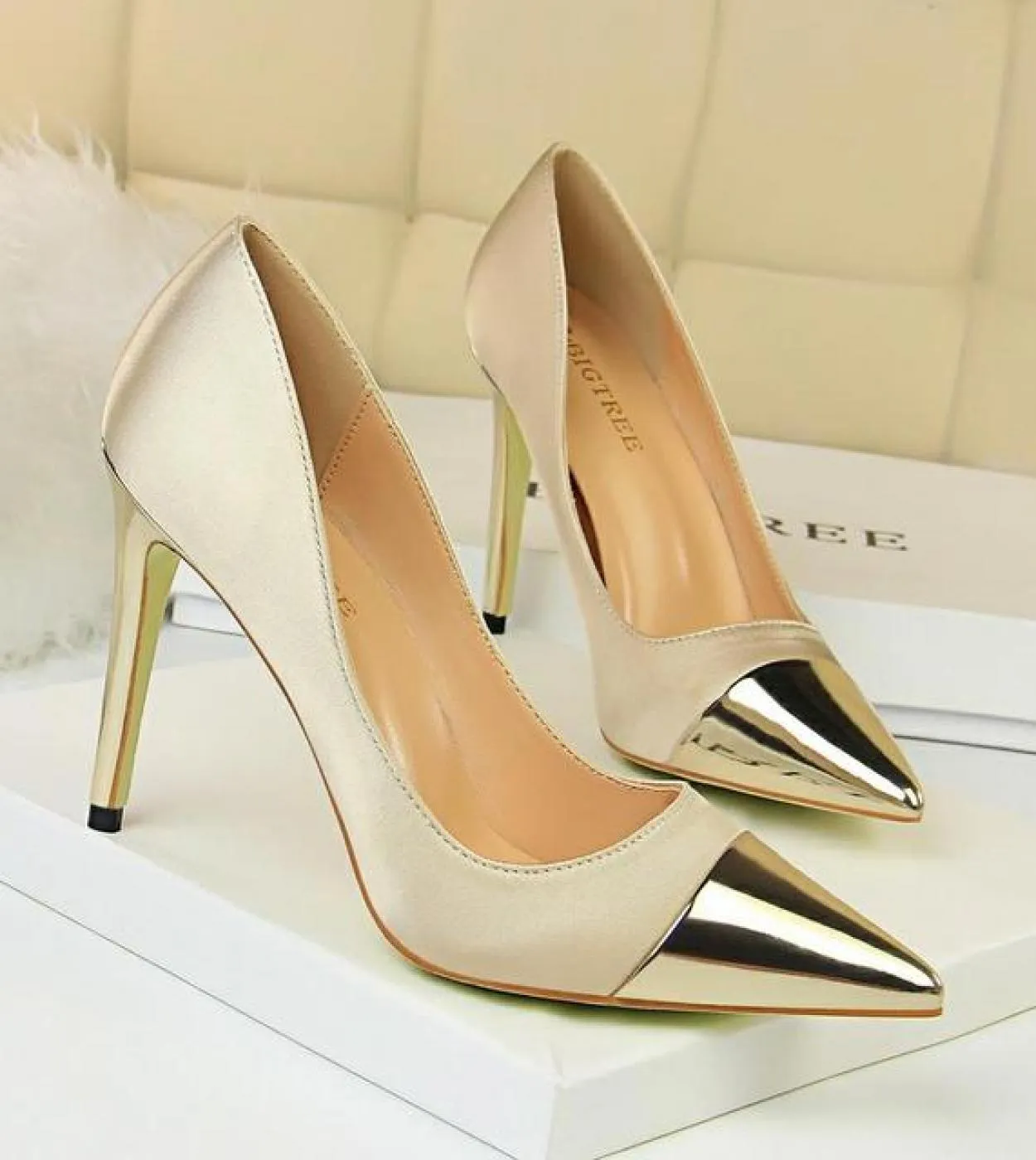 Bigtree Scarpe Décolleté da donna Scarpe con tacco alto Décolleté in pelle Scarpe da sposa da donna Nuove scarpe da donna con ta