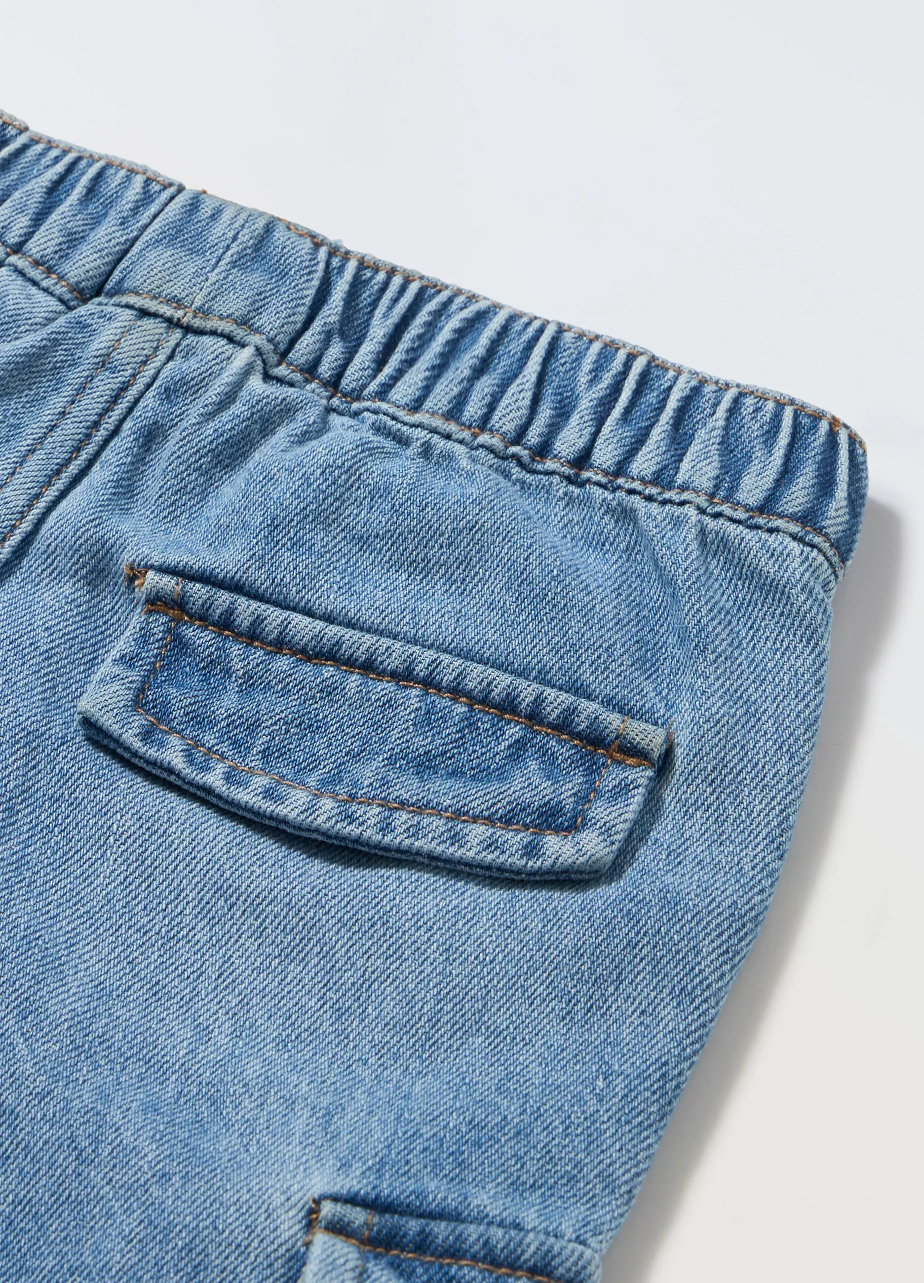 BLUKIDS  Pantaloni cargo in denim di misto cotone neonato
