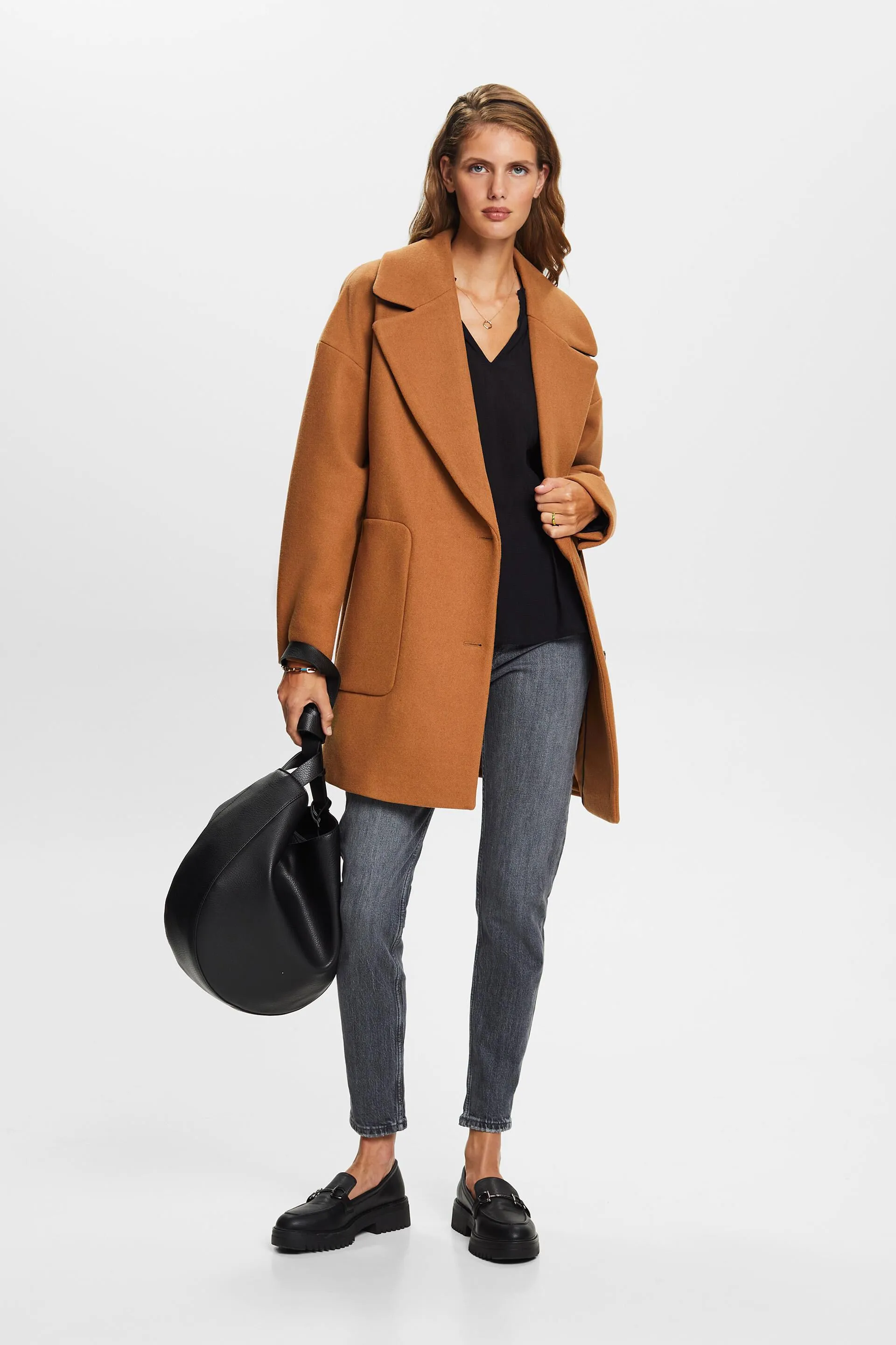 Blusa in crêpe con scollo a V