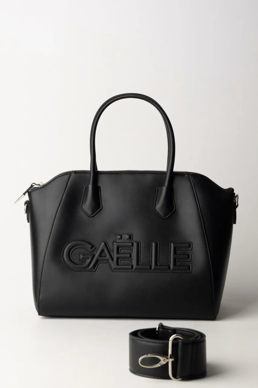 Borsa a mano con logo Nero