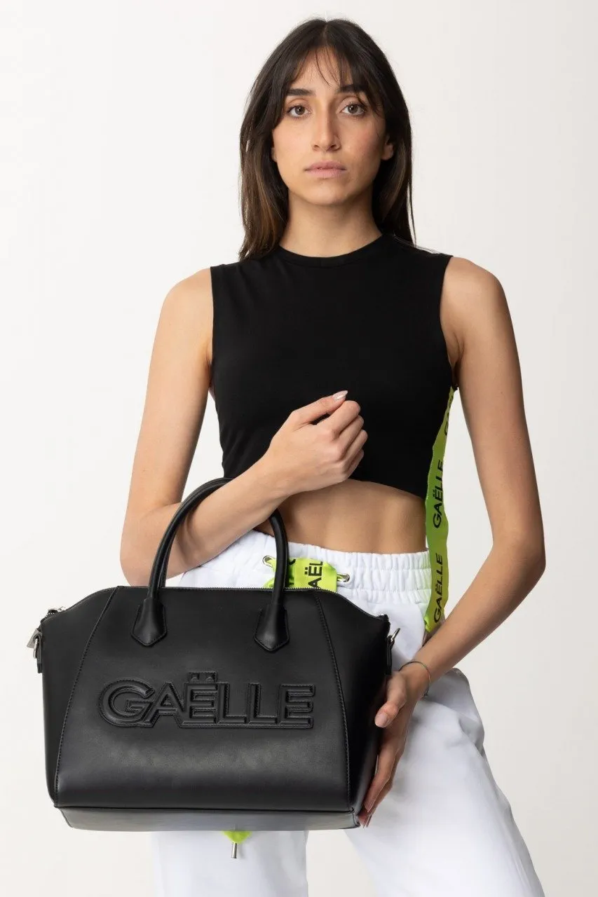Borsa a mano con logo Nero