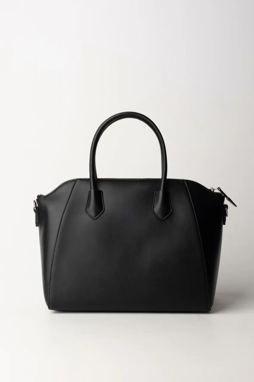Borsa a mano con logo Nero