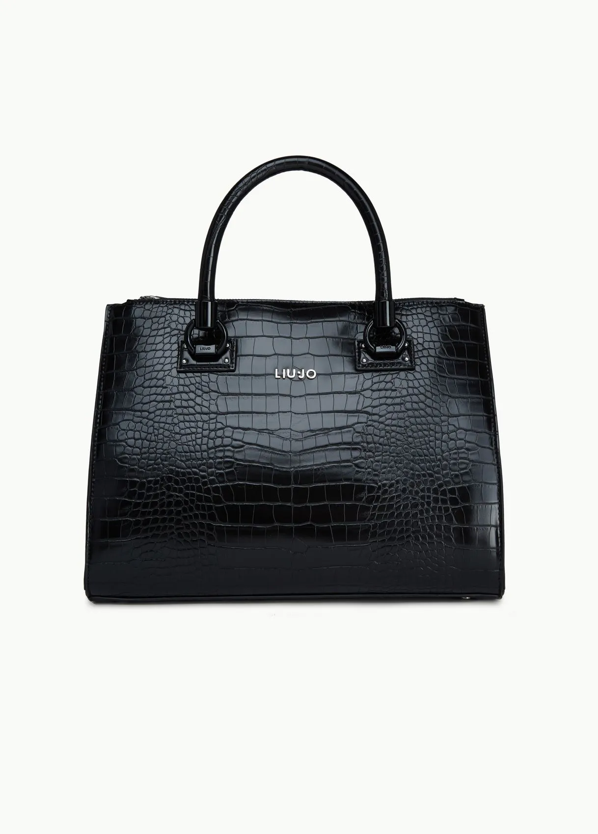 Borsa a mano effetto coccodrillo