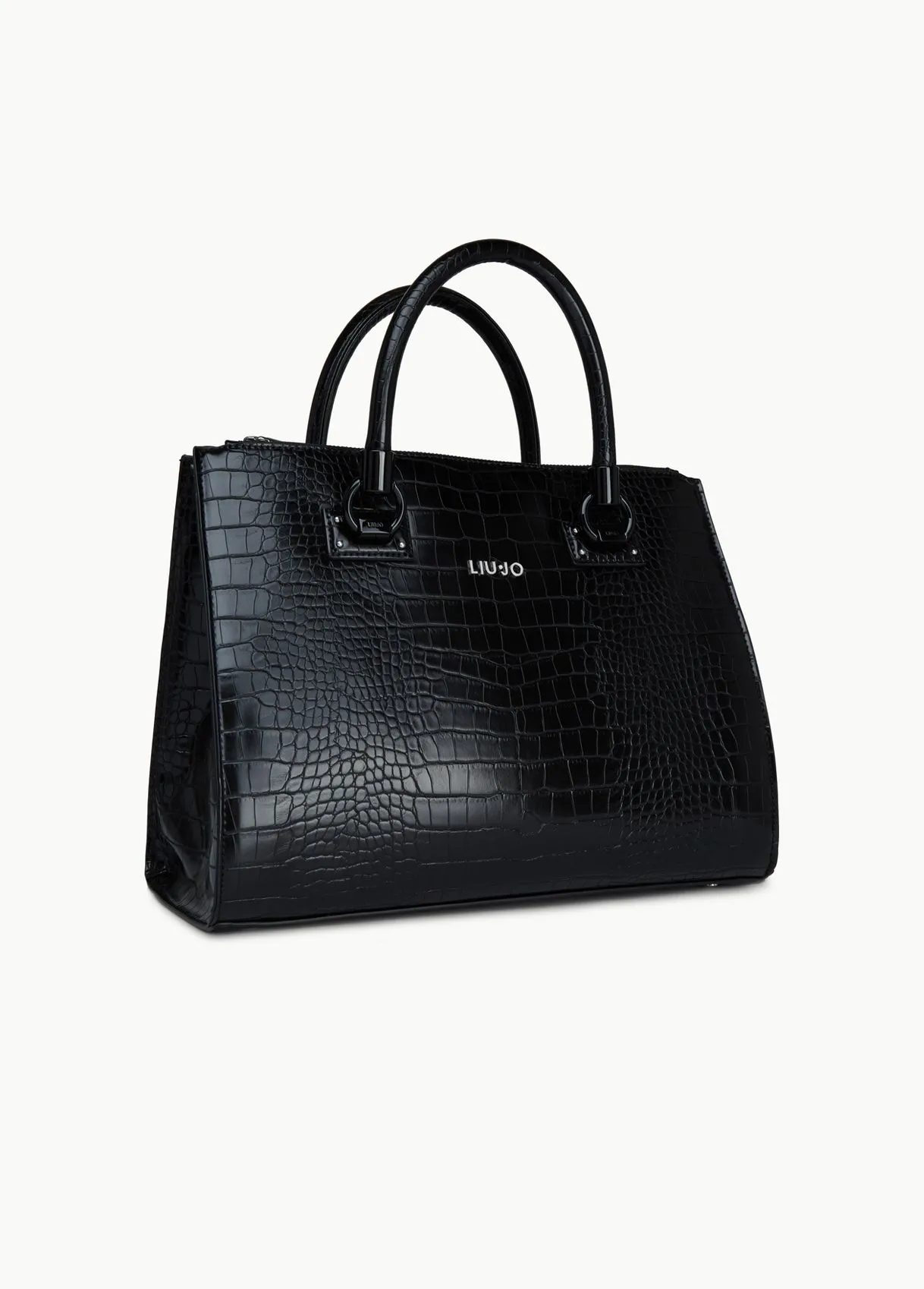 Borsa a mano effetto coccodrillo