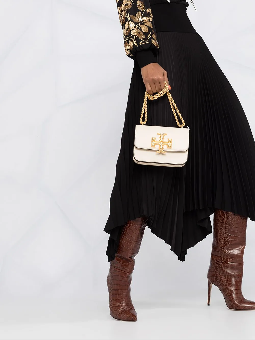 Borsa a spalla Eleanor in beige di Tory Burch - donna