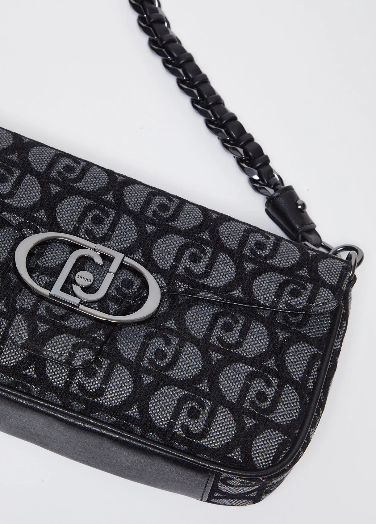 Borsa a spalla jacquard con logo