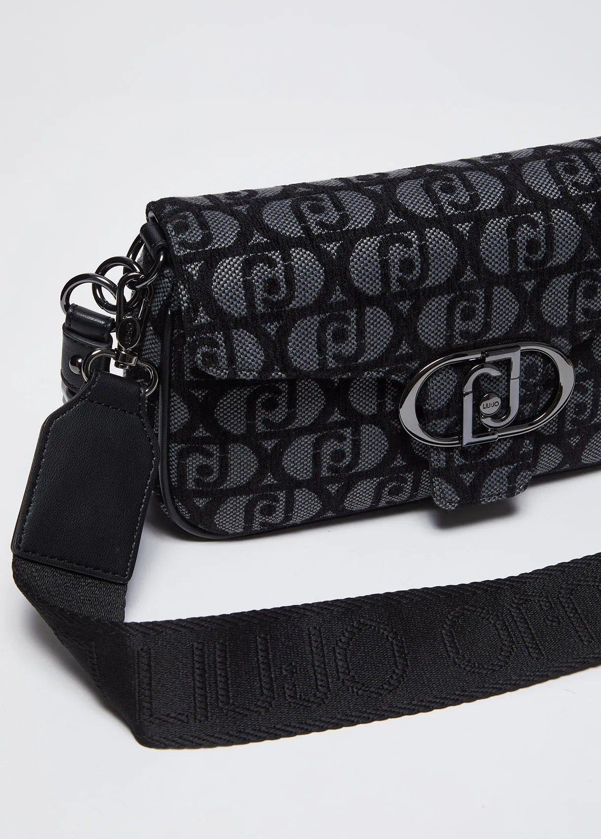 Borsa a spalla jacquard con logo
