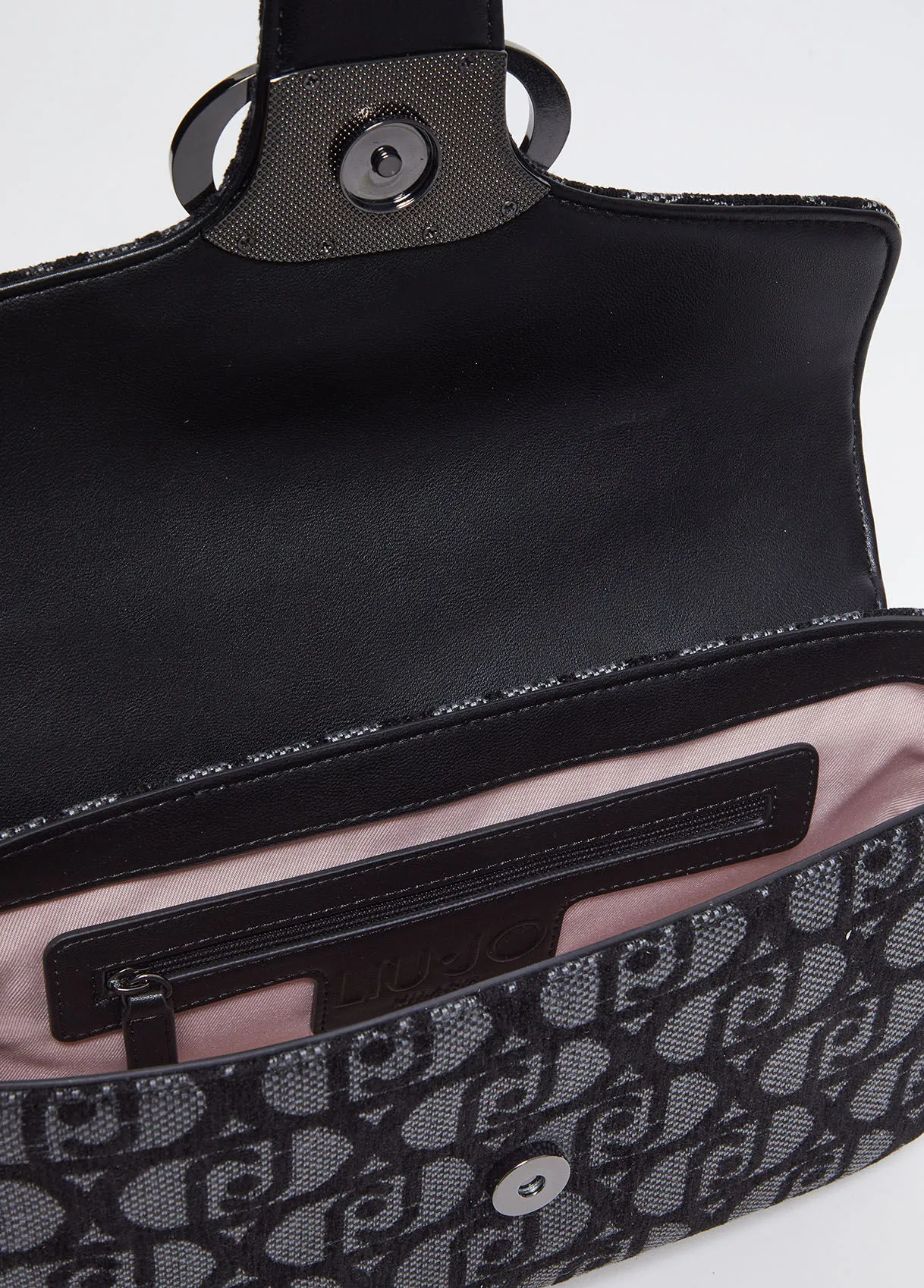 Borsa a spalla jacquard con logo