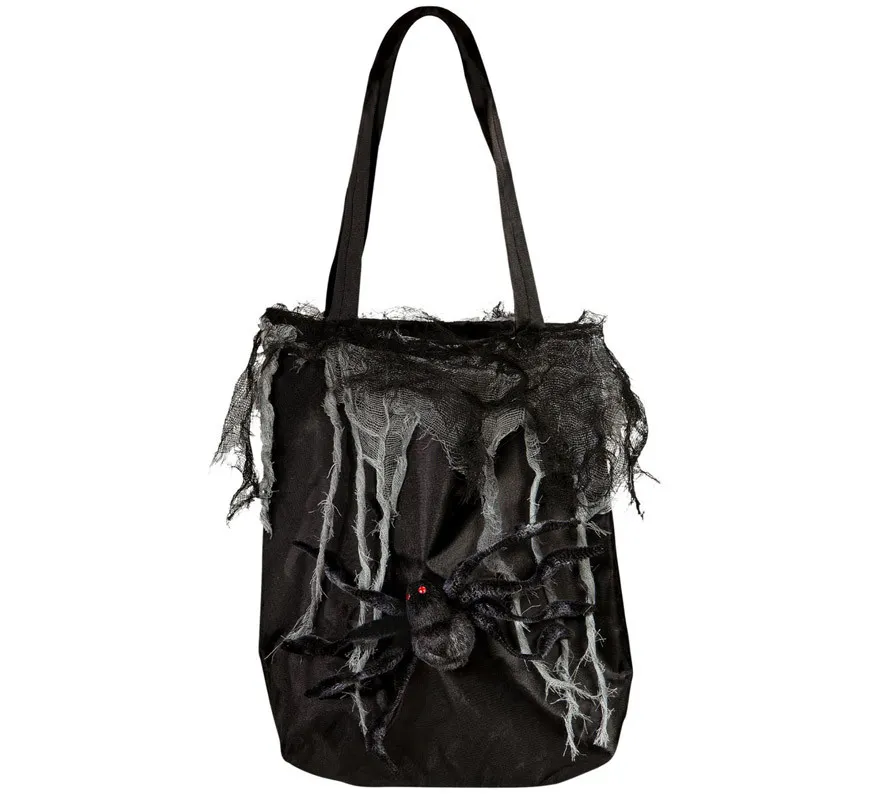 Borsa di Halloween con ragno e ragnatele