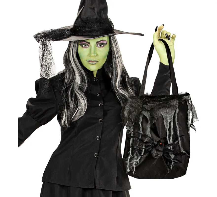 Borsa di Halloween con ragno e ragnatele