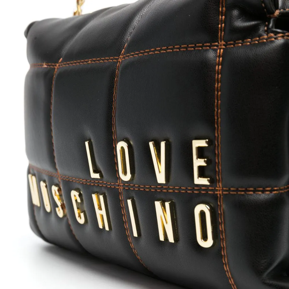 Borsa Donna a Spalla con Tracolla LOVE MOSCHINO Trapuntata Nera