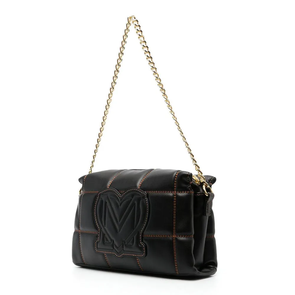 Borsa Donna a Spalla con Tracolla LOVE MOSCHINO Trapuntata Nera